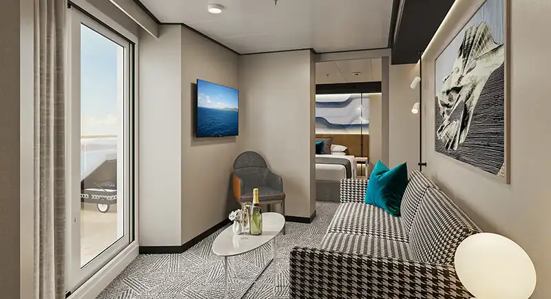 SK Forward-Facing Suite with Master Bedroom and Large Balcony